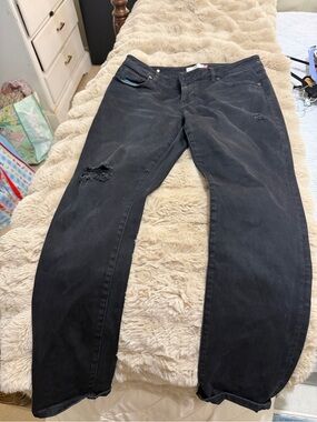 CAbi Relaxed Black Distressed Jeans